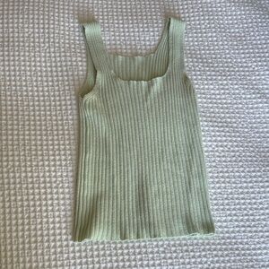 Brandy Melville Mint Green Ribbed Knit Tank Top
